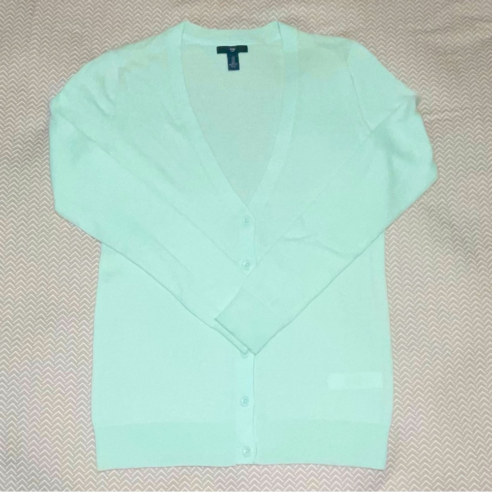 GAP Women's‎ Mint Green Lightweight Vneck Cardigan Sweater